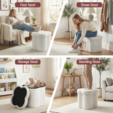 Ottomans & Footstools: Artiss Storage Ottoman Foot Stool Foldable White