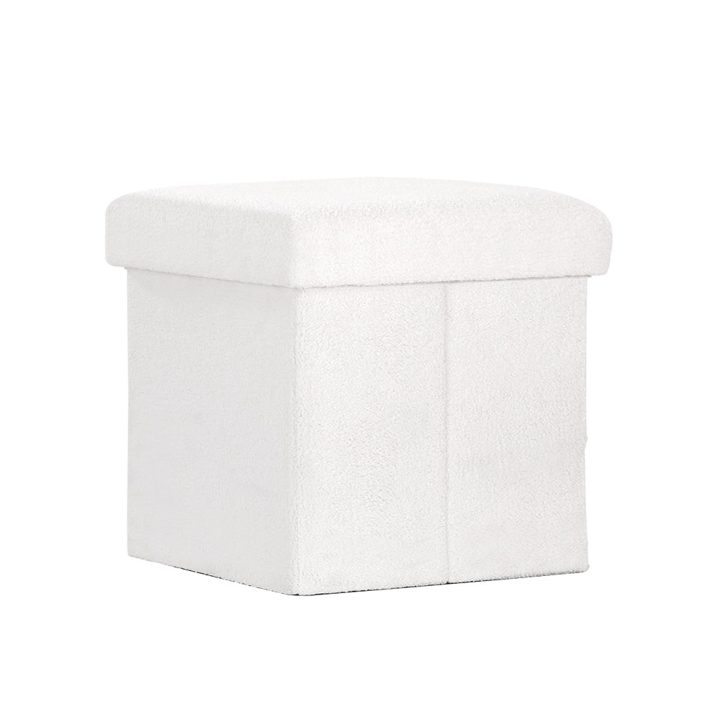 Ottomans & Footstools: Artiss Ottoman Storage Foot Stool Vanity Square Teddy