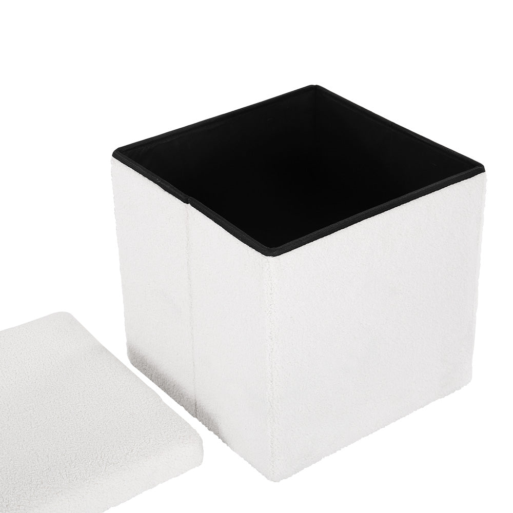 Ottomans & Footstools: Artiss Ottoman Storage Foot Stool Vanity Square Teddy