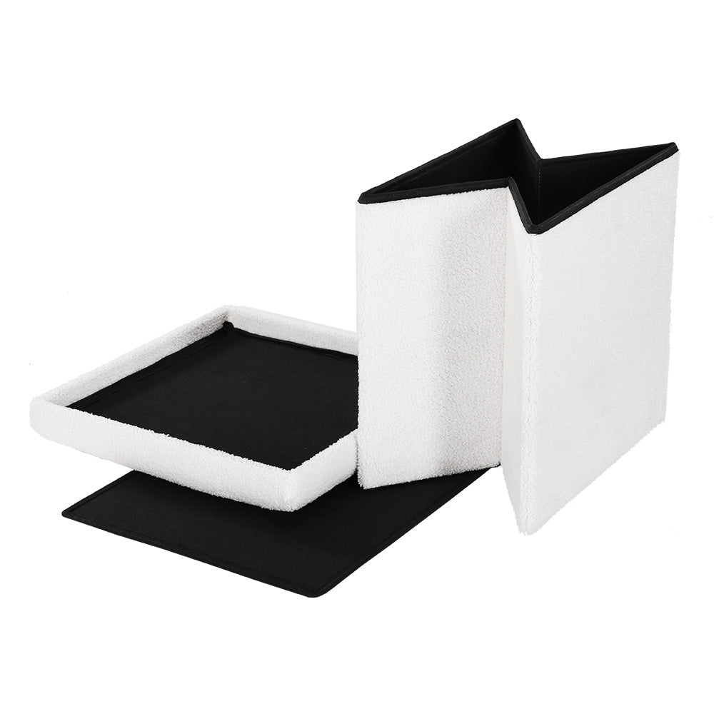 Ottomans & Footstools: Artiss Ottoman Storage Foot Stool Vanity Square Teddy