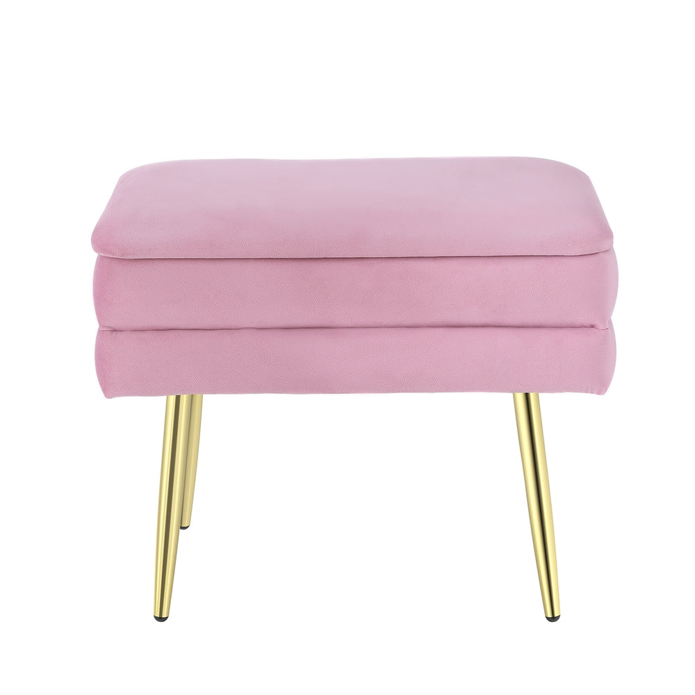 Ottomans & Footstools: Artiss Ottoman Storage Foot Stool Vanity Velvet Pink