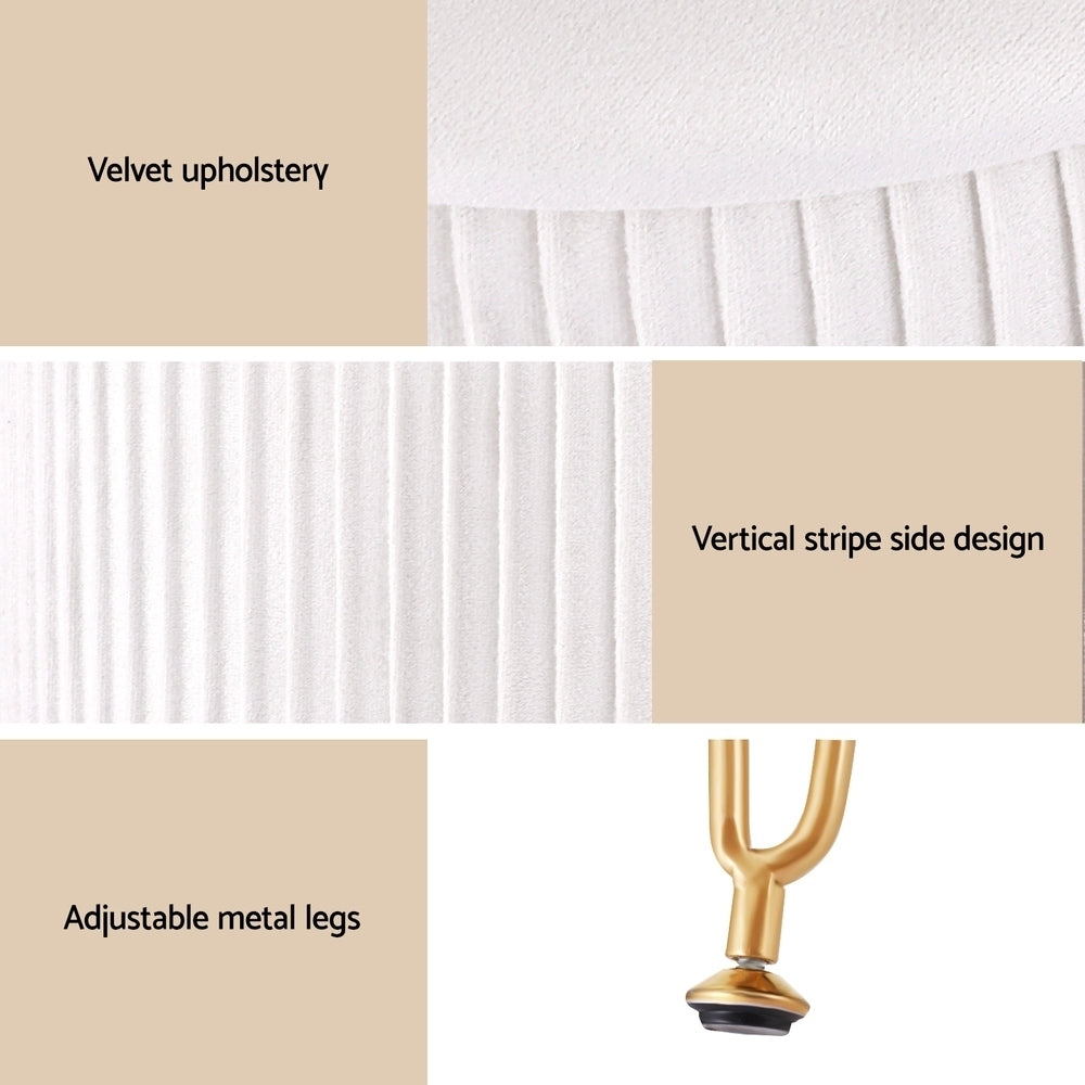 Ottomans & Footstools: Artiss Ottoman Storage Foot Stool Vanity Velvet Round White