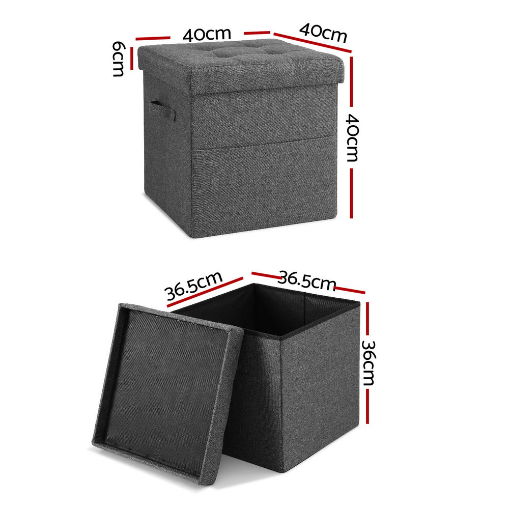 Ottomans & Footstools: Artiss Storage Ottoman Rest Foot Stool Foldable