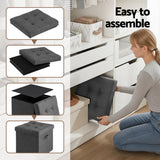 98765-Artiss Storage Ottoman Rest Foot Stool Foldable