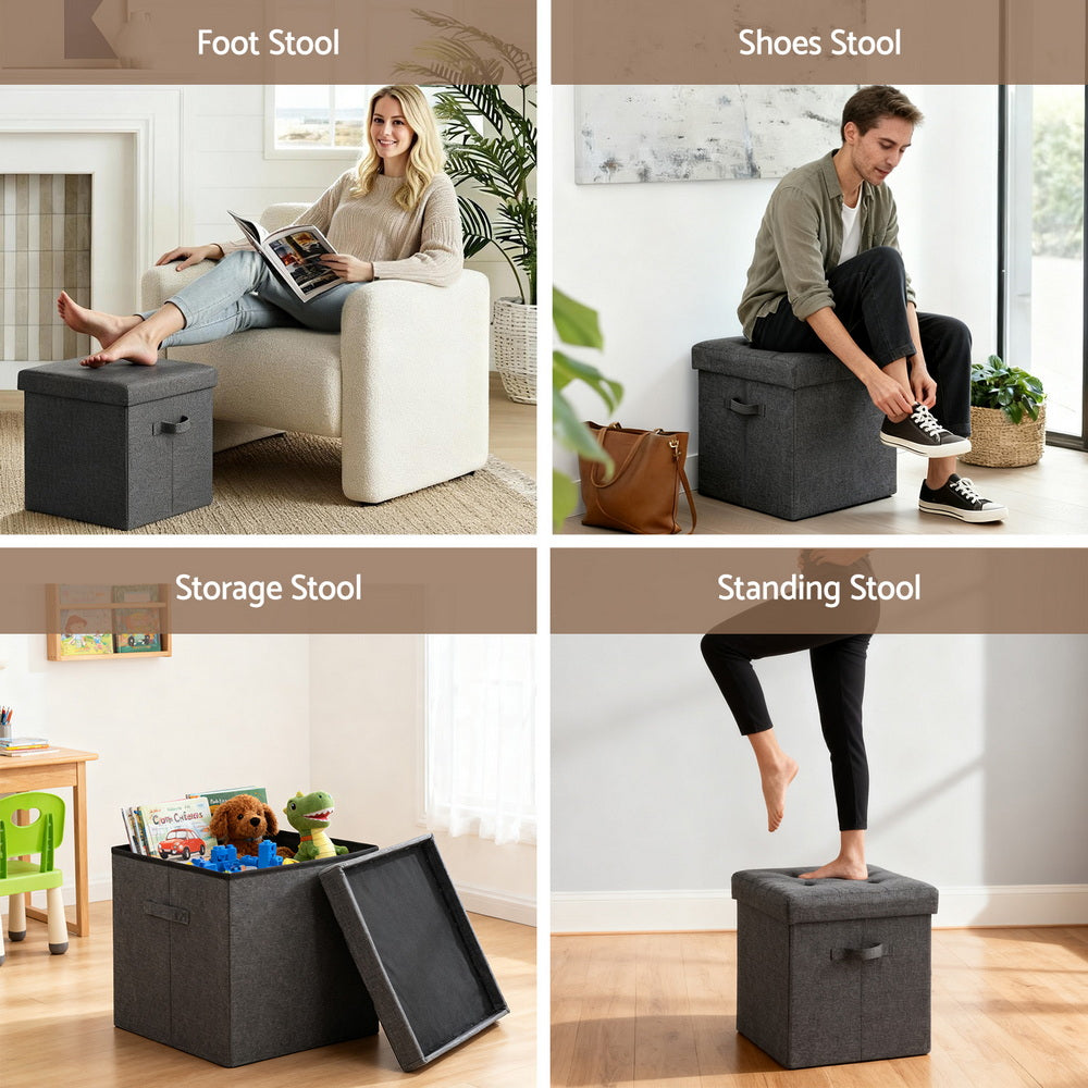 Ottomans & Footstools: Artiss Storage Ottoman Rest Foot Stool Foldable