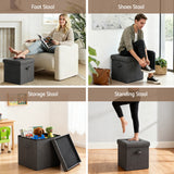 98765-Artiss Storage Ottoman Rest Foot Stool Foldable