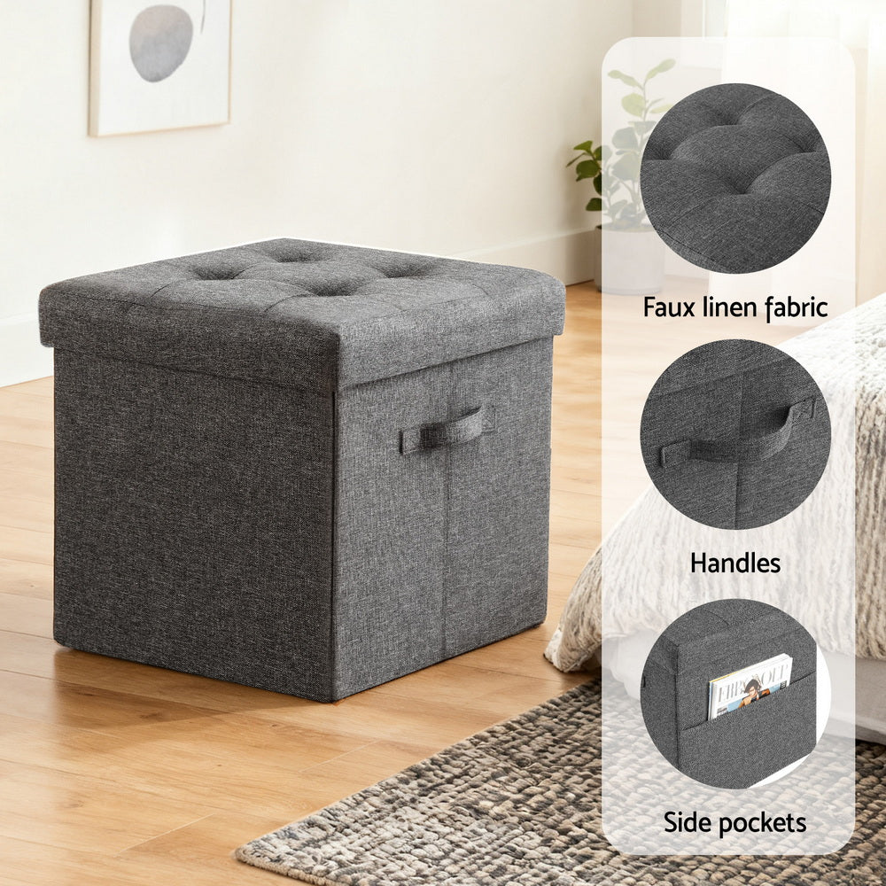 Ottomans & Footstools: Artiss Storage Ottoman Rest Foot Stool Foldable