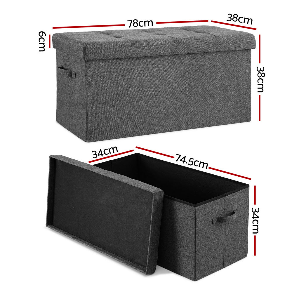 Ottomans & Footstools: Artiss Storage Ottoman Foot Stool Rest Foldable