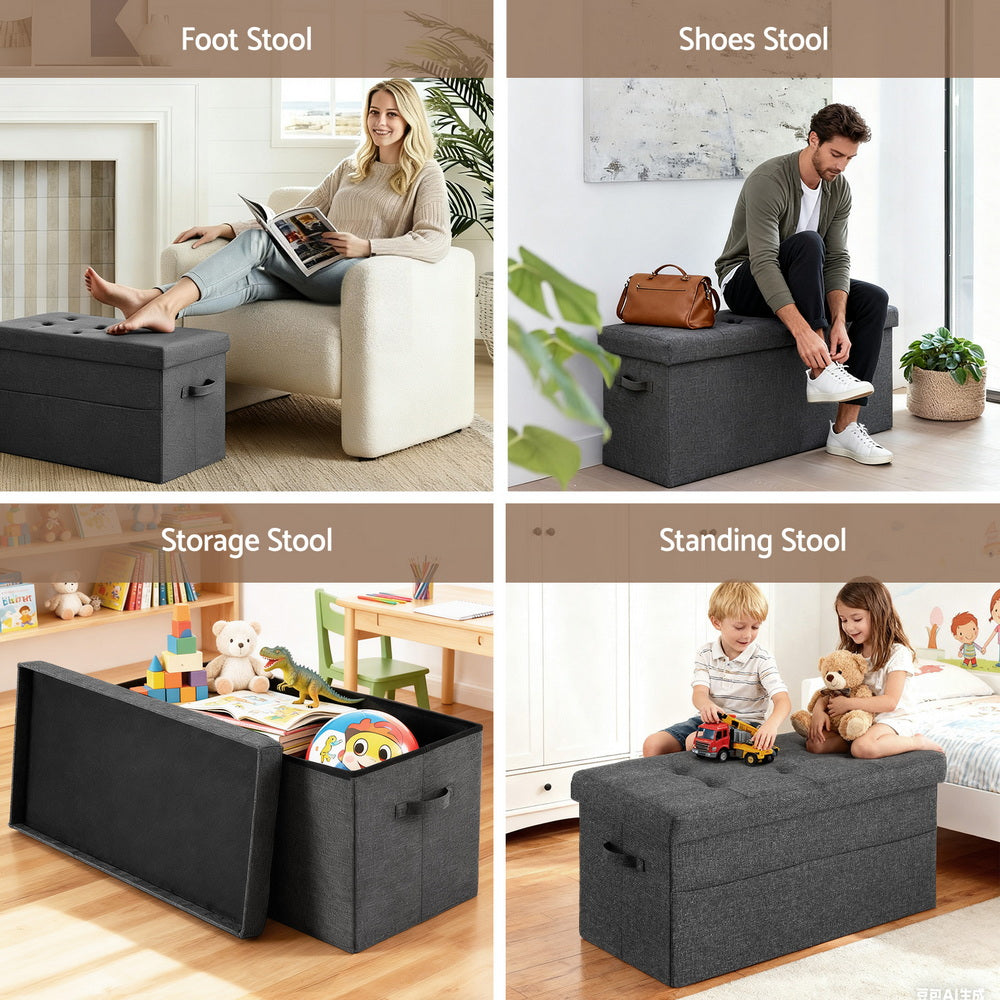 Ottomans & Footstools: Artiss Storage Ottoman Foot Stool Rest Foldable