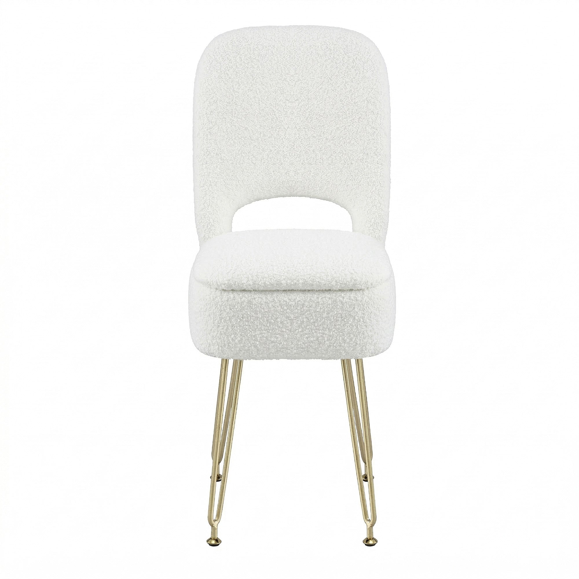 Artiss Storage Ottoman Vanity Stool Foot Stool Folding Back White