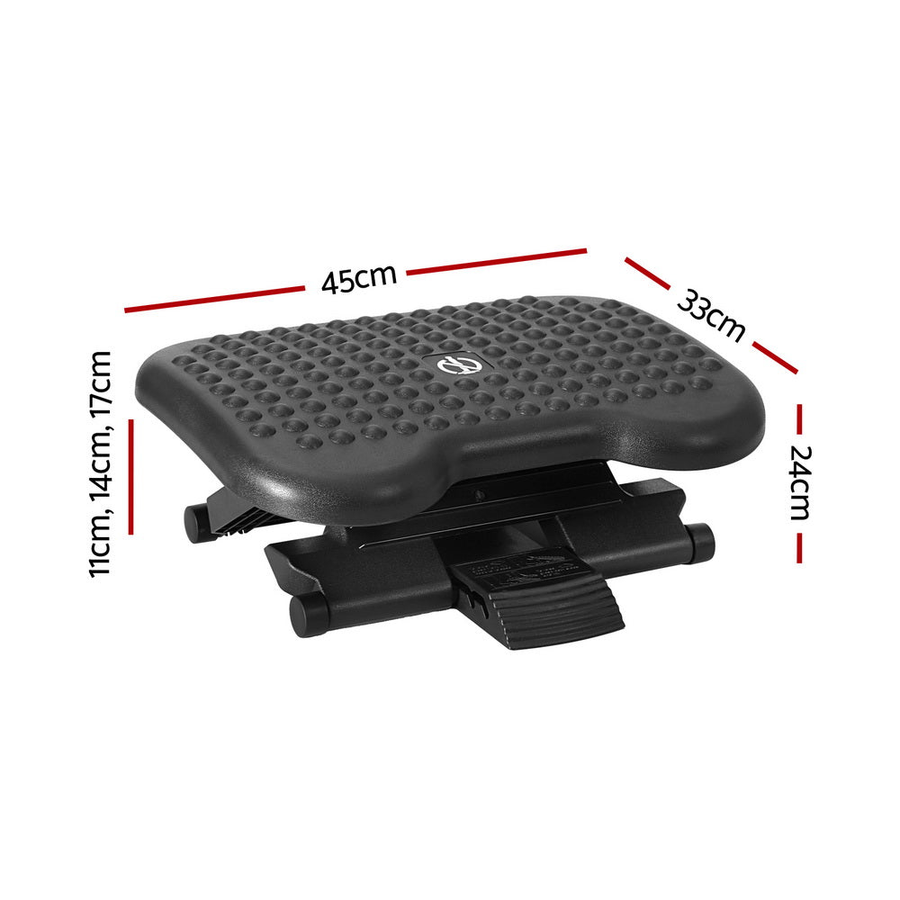 Massage Chairs: Artiss Foot Rest Stool Office Under Desk Angle Adjustable Footrest Massage Black