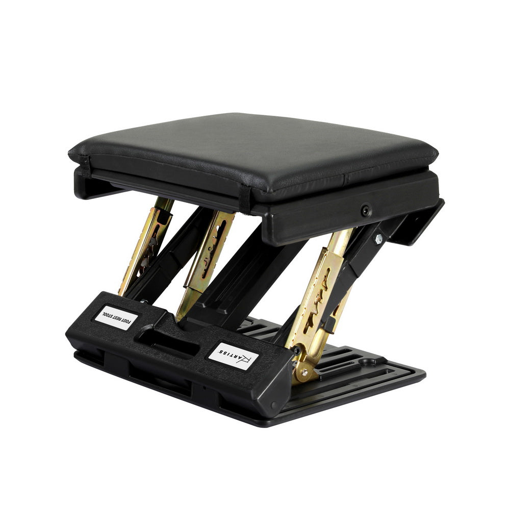 Massage Chairs: Artiss Foot Rest Stool Office Under Desk Fold Footrest Massage Cushion Pad Black