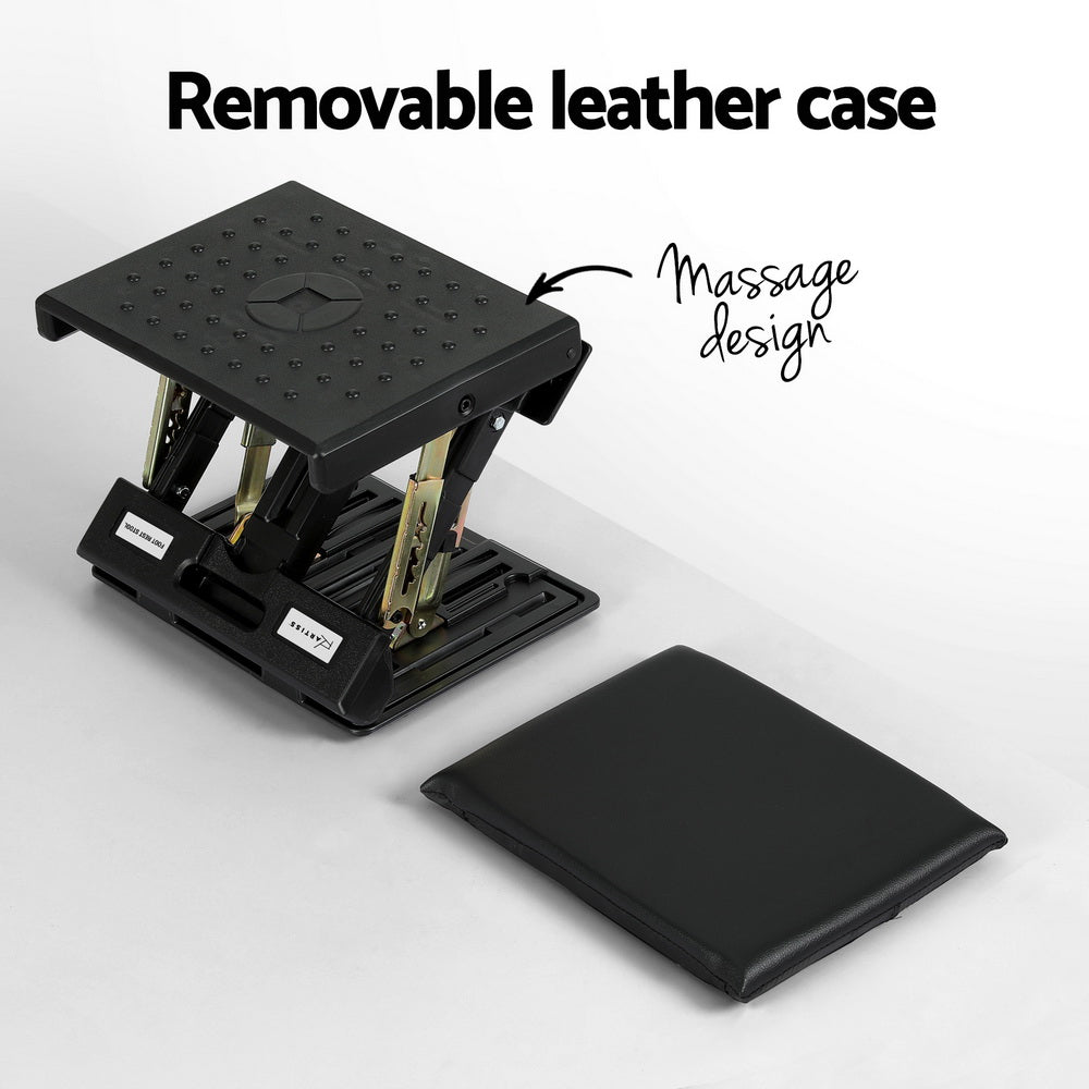 Massage Chairs: Artiss Foot Rest Stool Office Under Desk Fold Footrest Massage Cushion Pad Black
