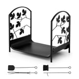 Gardening Accessories: Gardeon Firewood Rack 48cm Wood Rack Firewood Storage Indoor Outdoor Black