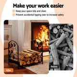 Gardening Accessories: Gardeon Firewood Rack 48cm Wood Rack Firewood Storage Indoor Outdoor Black