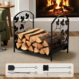 Gardening Accessories: Gardeon Firewood Rack 48cm Wood Rack Firewood Storage Indoor Outdoor Black