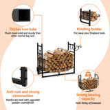 Gardening Accessories: Gardeon Firewood Rack 84cm Wood Rack Firewood Storage Indoor Outdoor Black