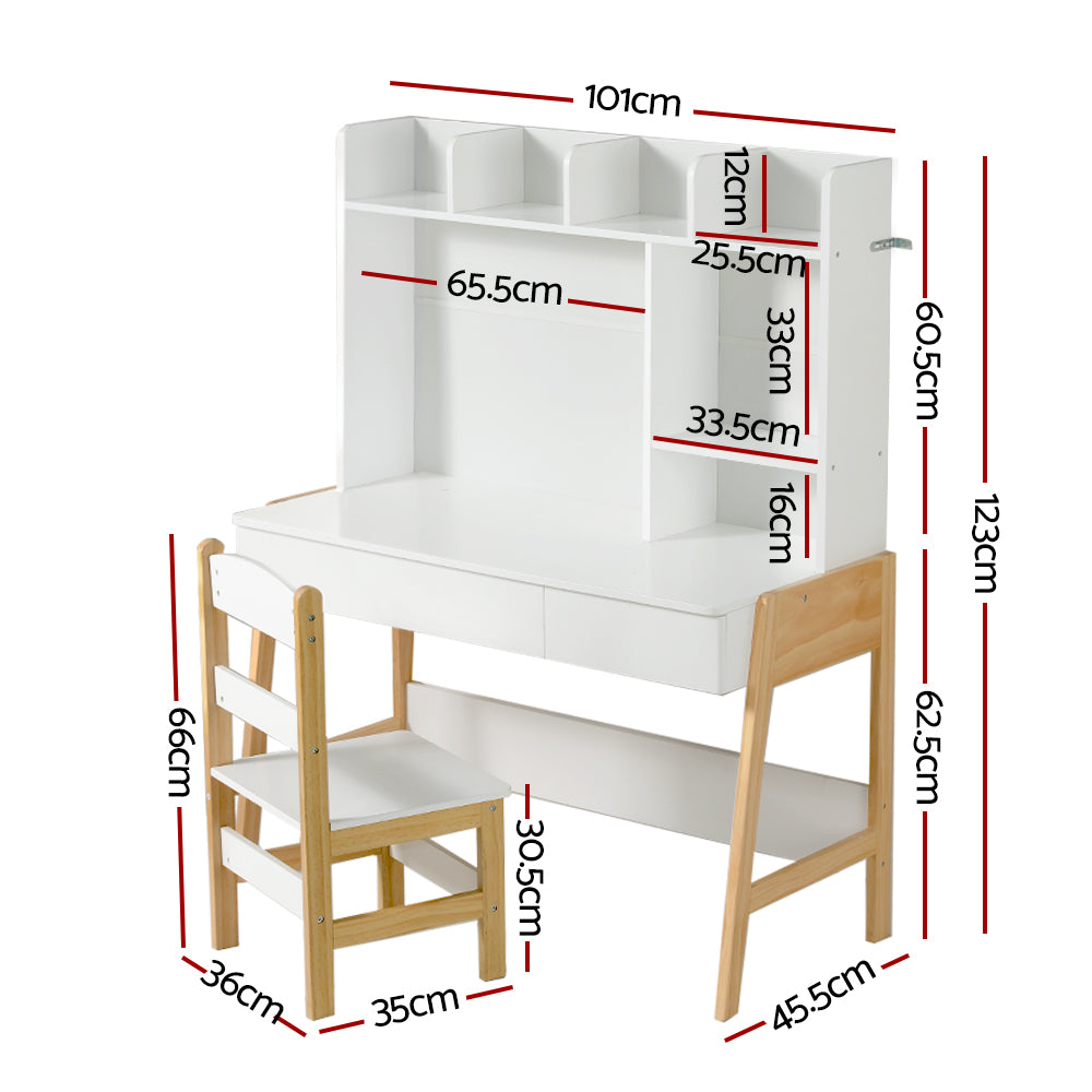 Kid's Bookcases & Shelves: Keezi 2PCS Kids Table and Chairs Set Study Activity Toys Storage Desk Drawer