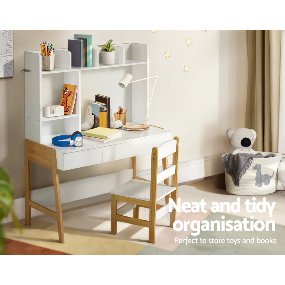 Kid's Bookcases & Shelves: Keezi 2PCS Kids Table and Chairs Set Study Activity Toys Storage Desk Drawer