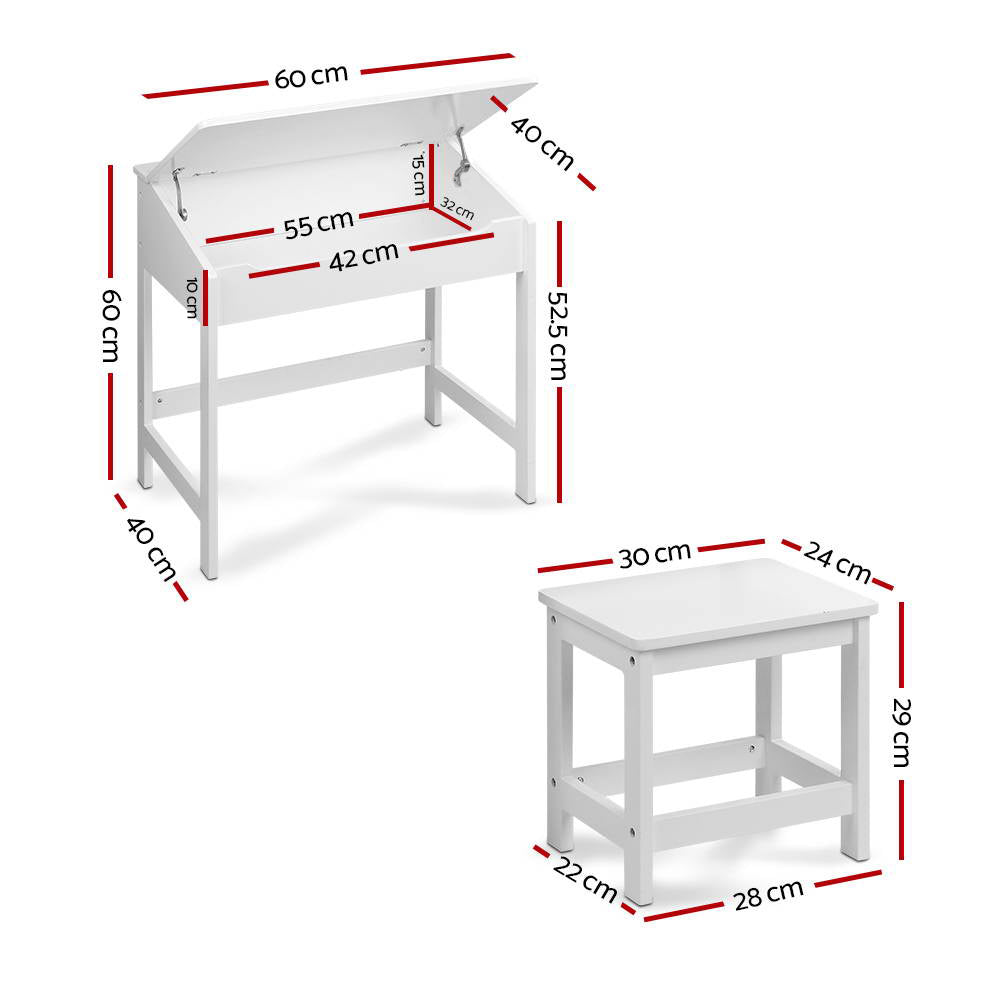 Kid's Desks: Keezi 2PCS Kids Table and Chairs Set Activity Children Playing Toys Study Desk