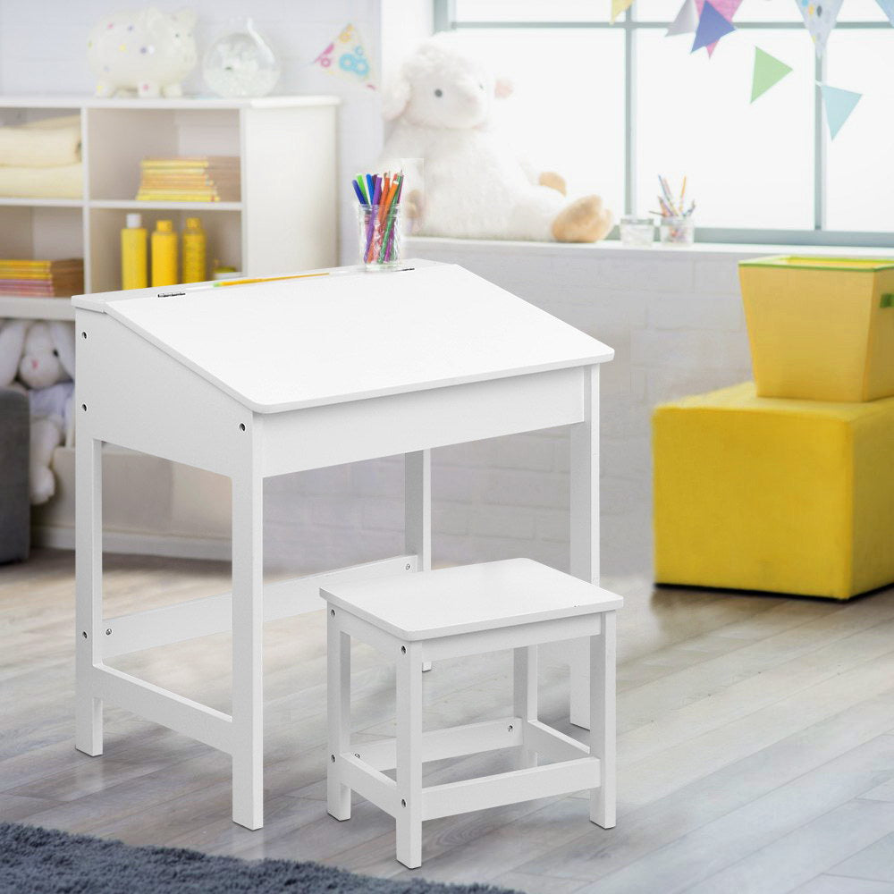 Kid's Desks: Keezi 2PCS Kids Table and Chairs Set Activity Children Playing Toys Study Desk