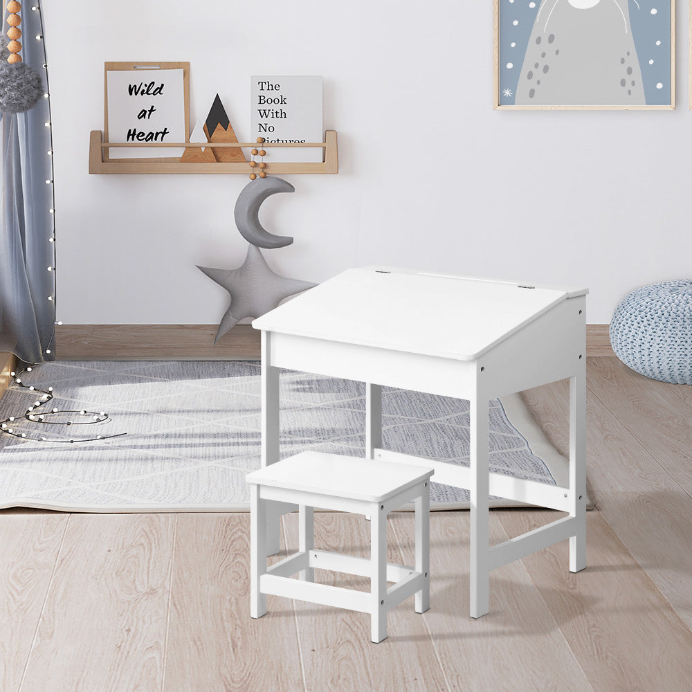 Kid's Desks: Keezi 2PCS Kids Table and Chairs Set Activity Children Playing Toys Study Desk