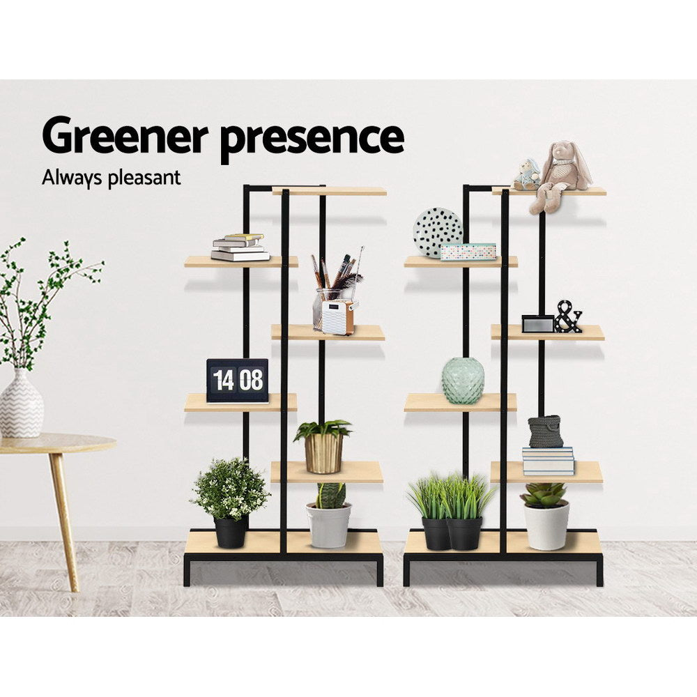 Pots, Planters & Accessories: Artiss Plant Stand 6 Tier Metal Zigzag Flower Pot Shelf