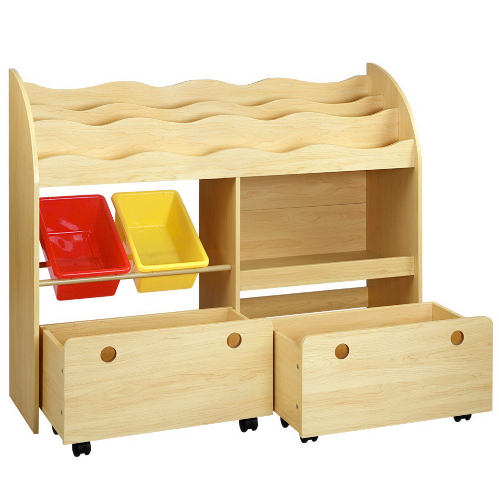 Kid's Bookcases & Shelves: Keezi 3 Tiers Kids Bookshelf Storage Children Bookcase Toy Box Organiser Display