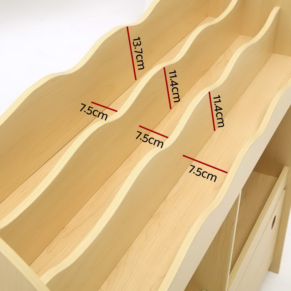 Kid's Bookcases & Shelves: Keezi 3 Tiers Kids Bookshelf Storage Children Bookcase Toy Box Organiser Display