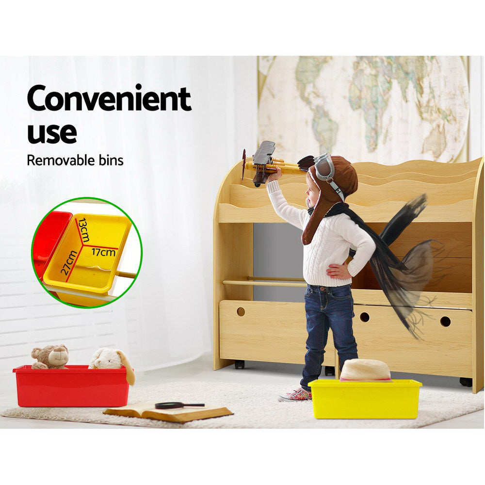 Kid's Bookcases & Shelves: Keezi 3 Tiers Kids Bookshelf Storage Children Bookcase Toy Box Organiser Display