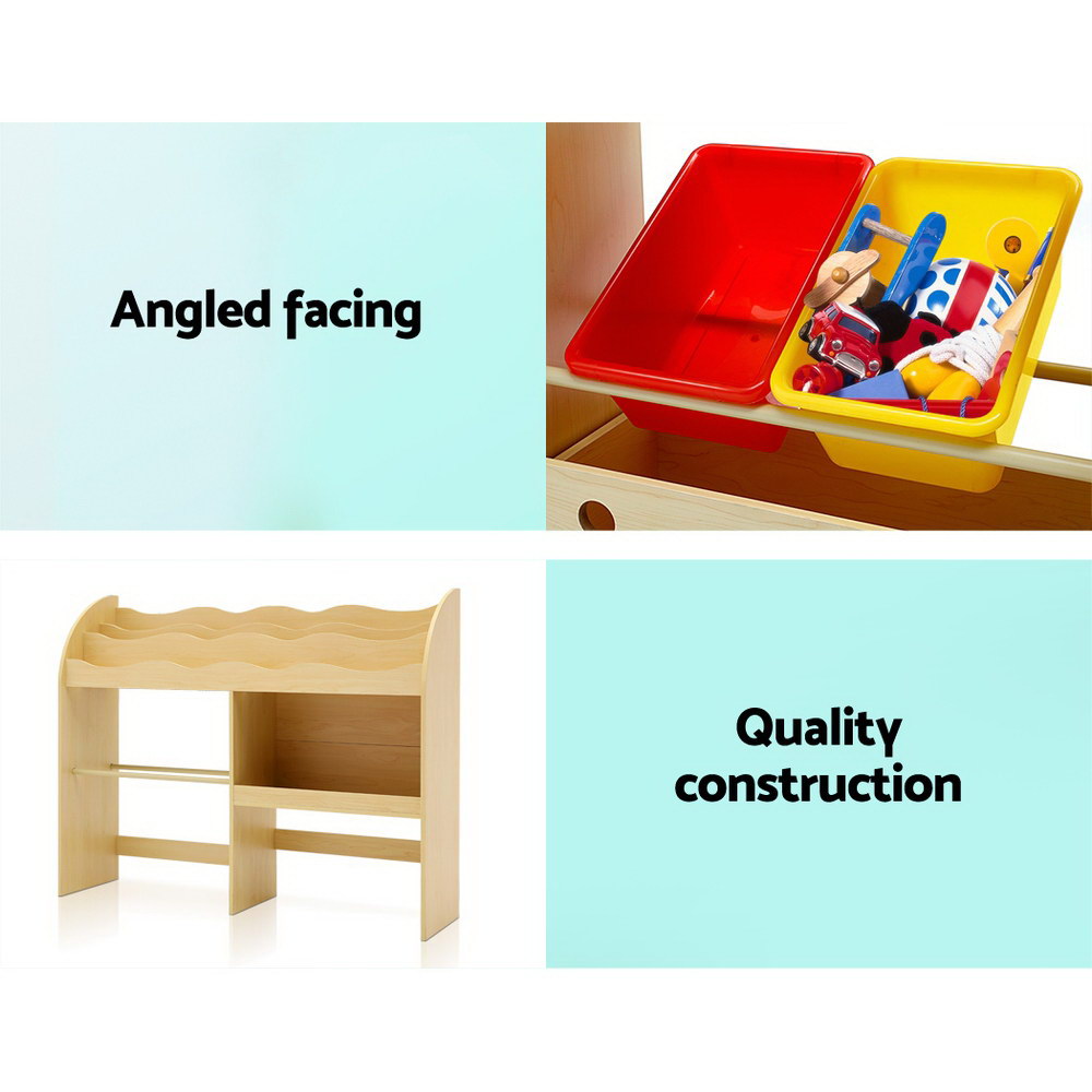Kid's Bookcases & Shelves: Keezi 3 Tiers Kids Bookshelf Storage Children Bookcase Toy Box Organiser Display