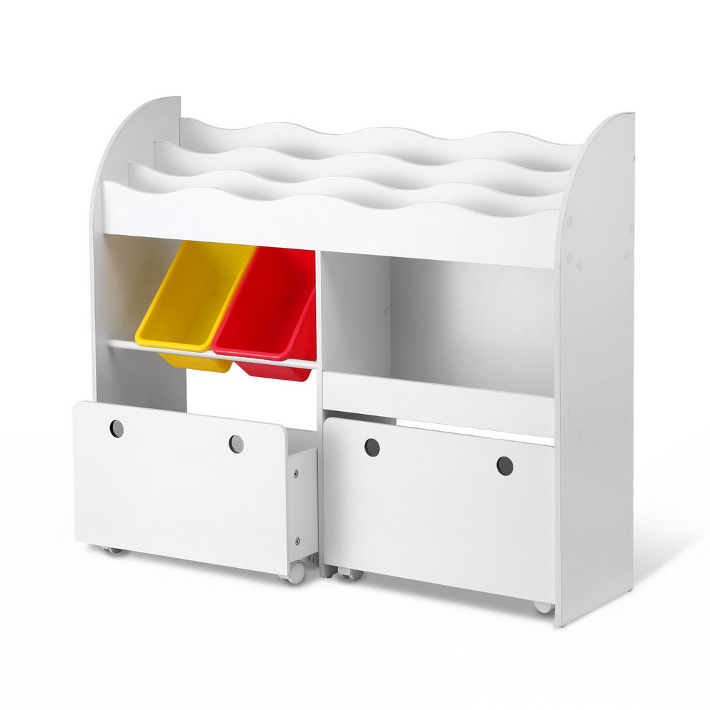 Kid's Bookcases & Shelves: Keezi 3 Tiers Kids Bookshelf Storage Children Bookcase Toy Box Organiser Display White