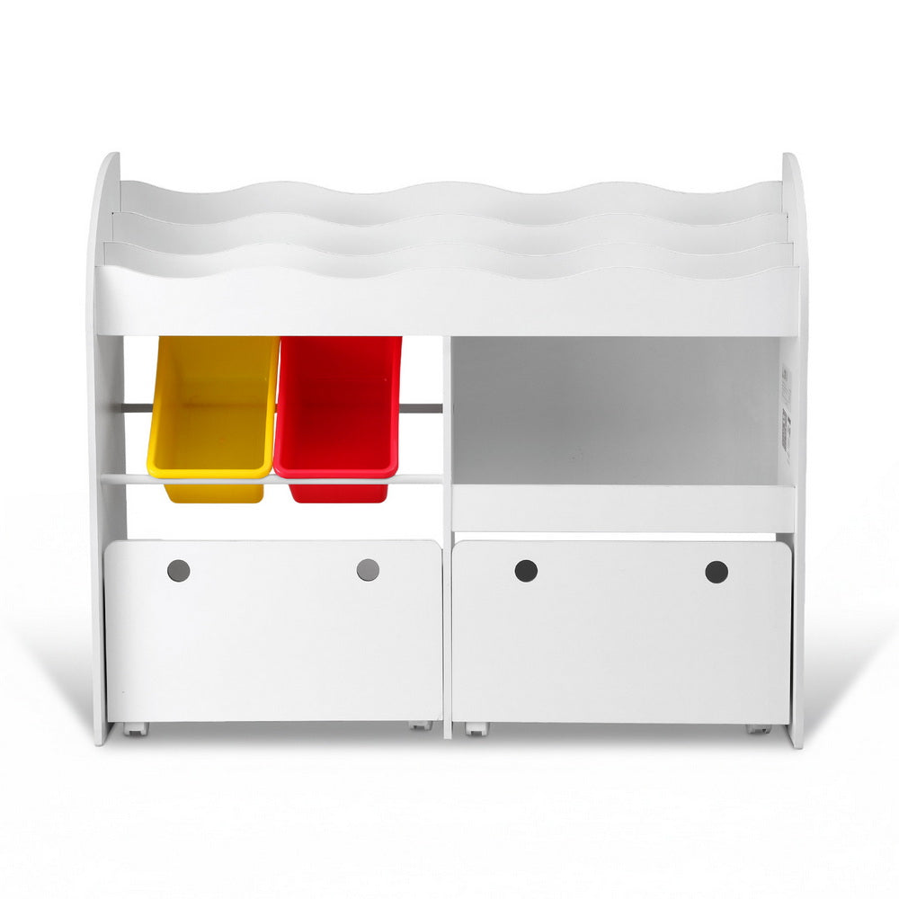 Kid's Bookcases & Shelves: Keezi 3 Tiers Kids Bookshelf Storage Children Bookcase Toy Box Organiser Display White