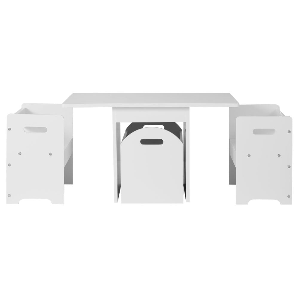 Pretend Play: Keezi 3PCS Kids Table and Chairs Set Storage Toys Play Activity Desk
