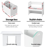 Kid's Tables, Chairs & Seats: Keezi 3PCS Kids Table and Chairs Set Storage Toys Play Activity Desk