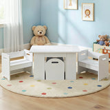 Kid's Tables, Chairs & Seats: Keezi 3PCS Kids Table and Chairs Set Storage Toys Play Activity Desk