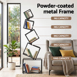 Artiss 5-Tier Bookshelf Metal Geometric Display Shelf Storage Organizer Black