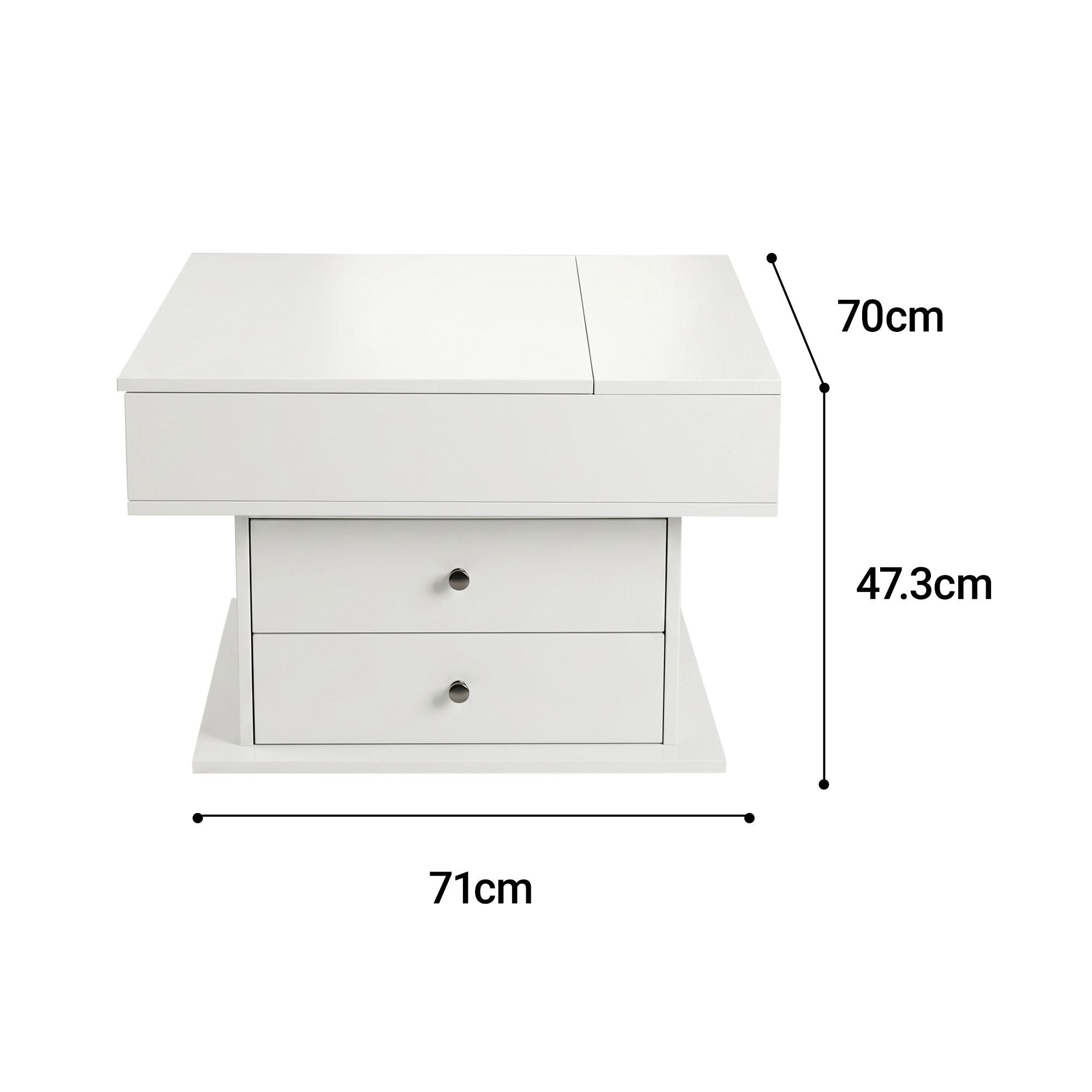 Artiss Lift Top Coffee Table Centre Table with Rotating Top Hidden Storage White