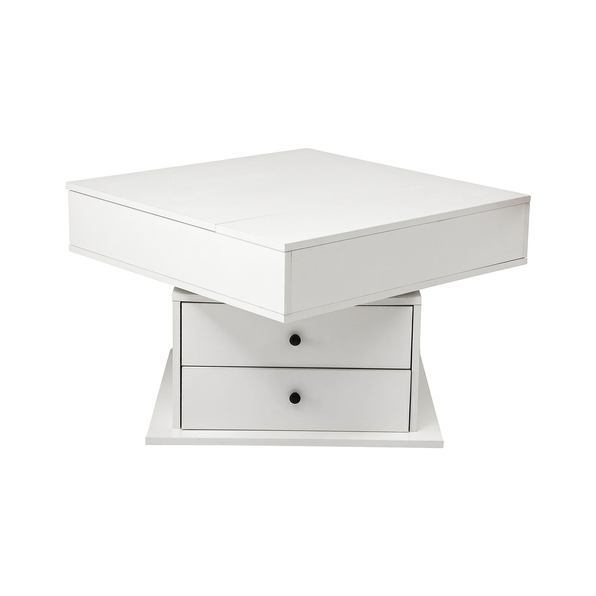 Artiss Lift Top Coffee Table Centre Table with Rotating Top Hidden Storage White