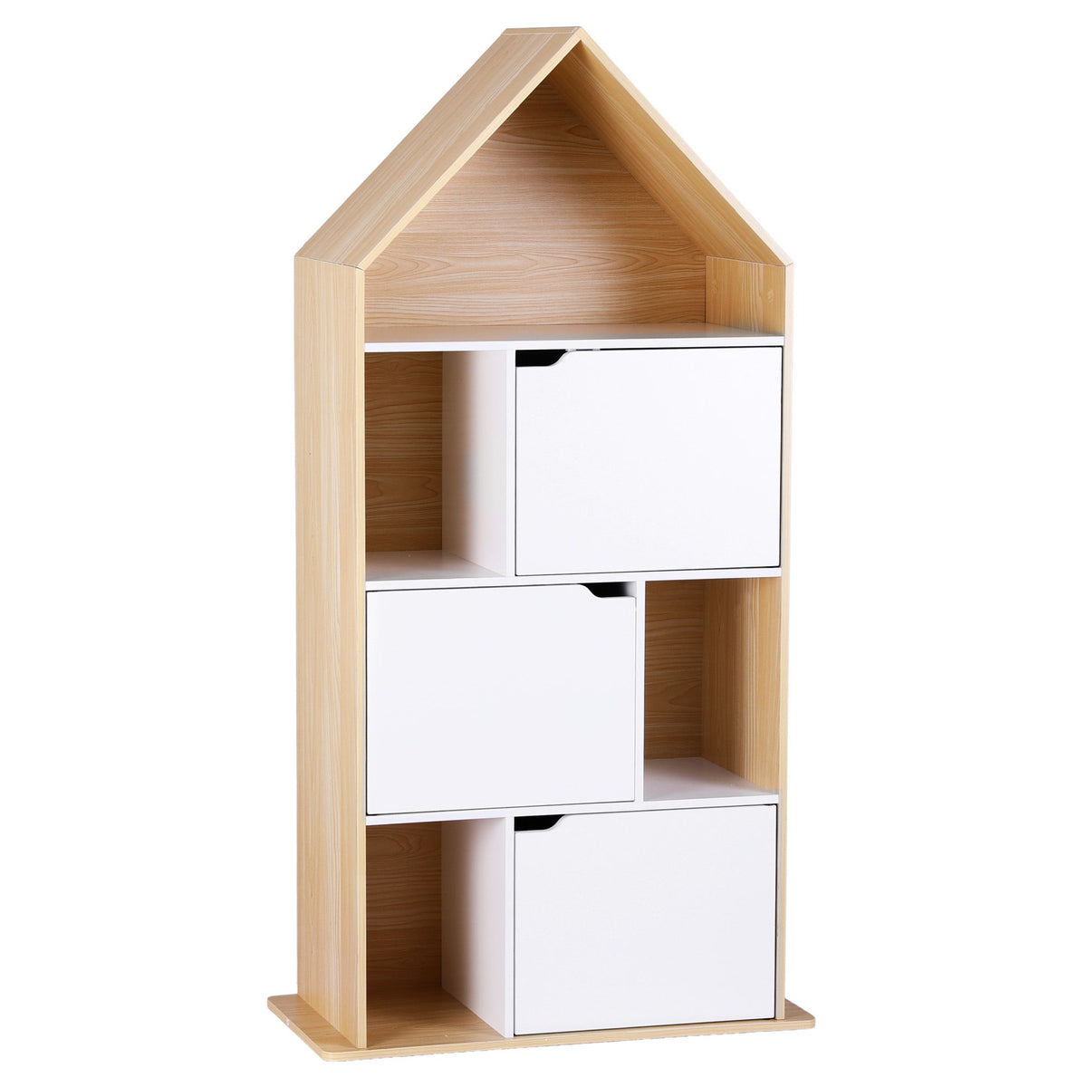 Artiss House Bookshelf 4 Tier Kids Storage Cabinet Shelf Unit White Pine
