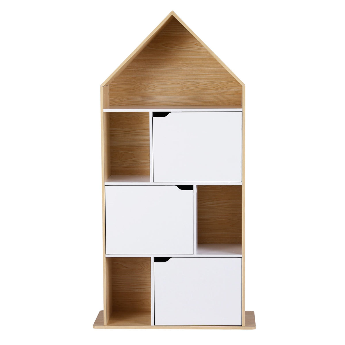 Artiss House Bookshelf 4 Tier Kids Storage Cabinet Shelf Unit White Pine
