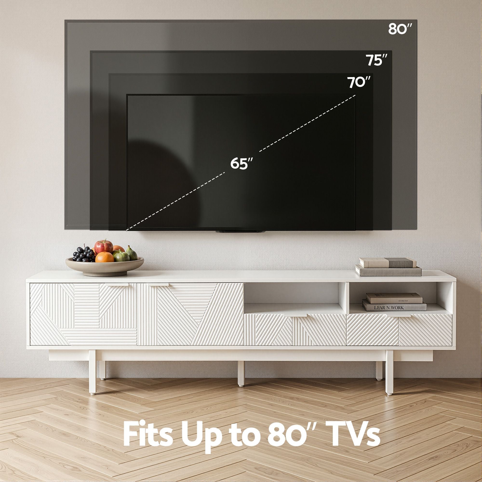 Artiss TV Unit Entertainment Unit Storage Cabinet Drawer 200cm White