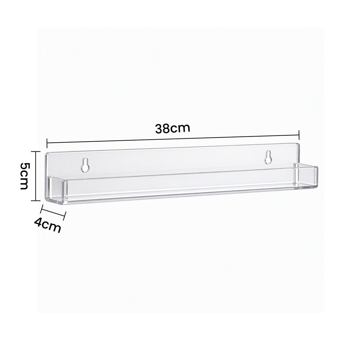 Artiss 6-Pack Acrylic Wall Shelves, Clear Floating Display Shelf with Detachable Panels & Front Lip