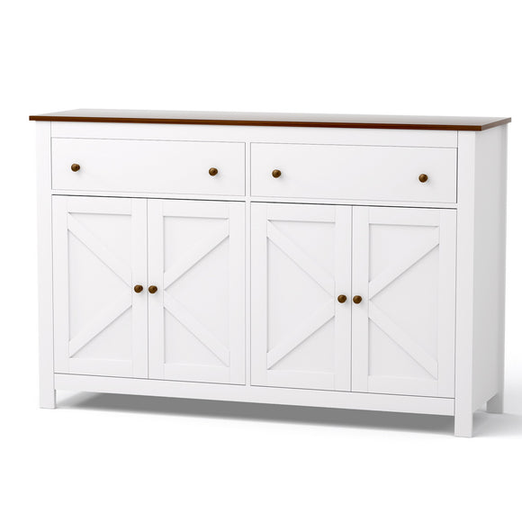 Artiss Buffet Sideboard Storage Cabinet Kitchen Cupboard 2 Drawers 140CM White