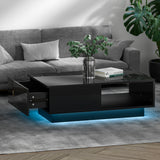 Coffee Tables: Artiss Coffee Table Led Lights Black