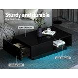 Coffee Tables: Artiss Coffee Table Led Lights Black