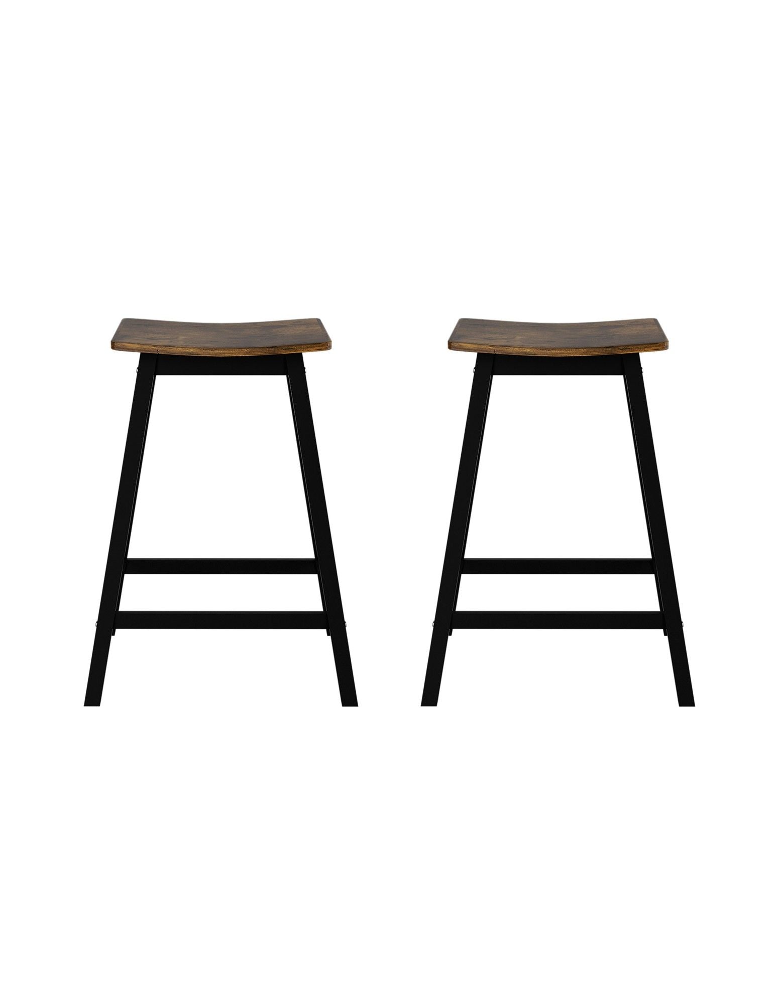Artiss Bar Stools Set of 2 Kitchen Counter Stools Wooden Industrial Rustic Brown