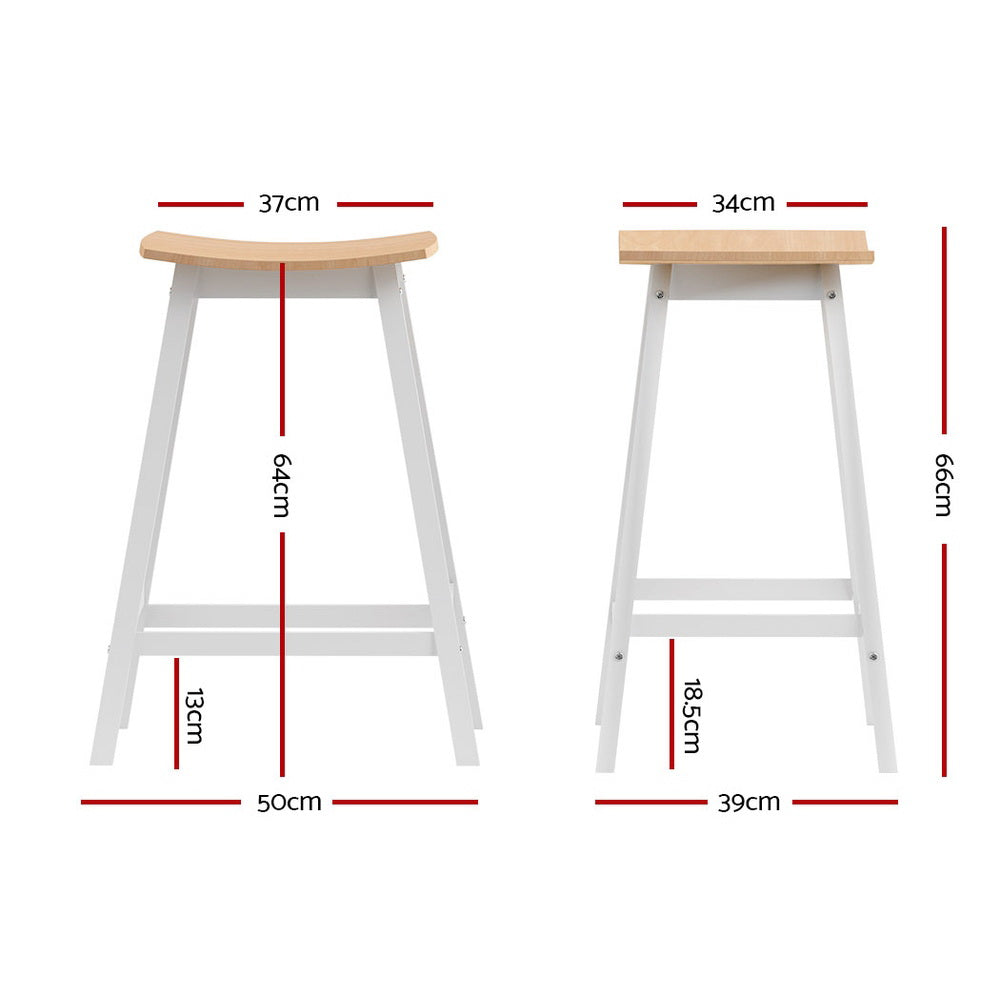 Table & Bar Stools: Artiss 2x Bar Stools Wooden Chairs Oak