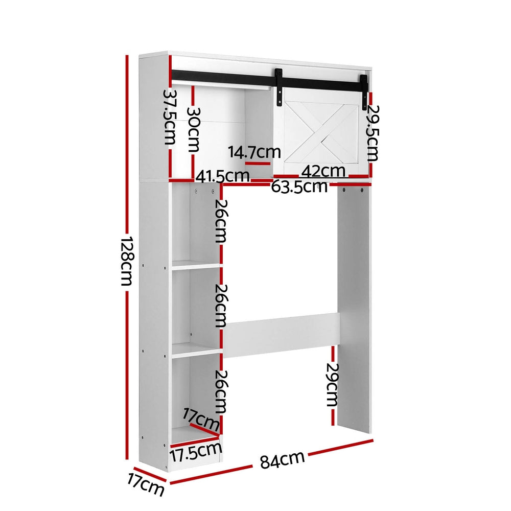 Bathroom Cabinets, Cupboards & Storage: Artiss Bathroom Cabinet Over the Toilet Storage Organiser Laundry Shelf 128cm