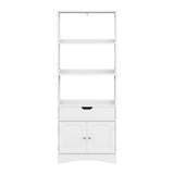 Artiss Bathroom Floor Storage Cabinet with 2 Drawers 3 Open Shelves 2 Doors White